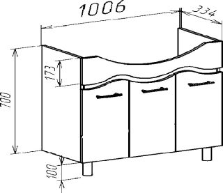 Тумба под раковину Bellezza Мари 105см бежевый 00000010137